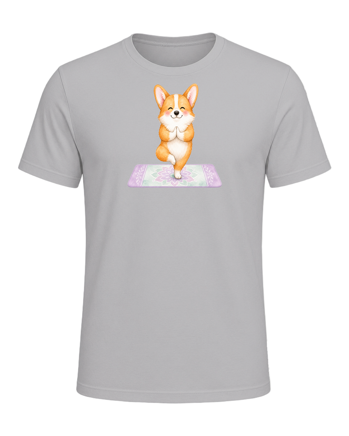 Corgi + Yoga — Athletic Heather
