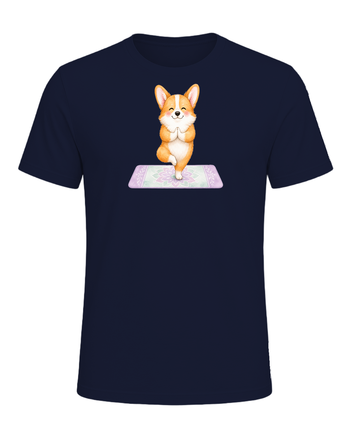 Corgi + Yoga — Navy