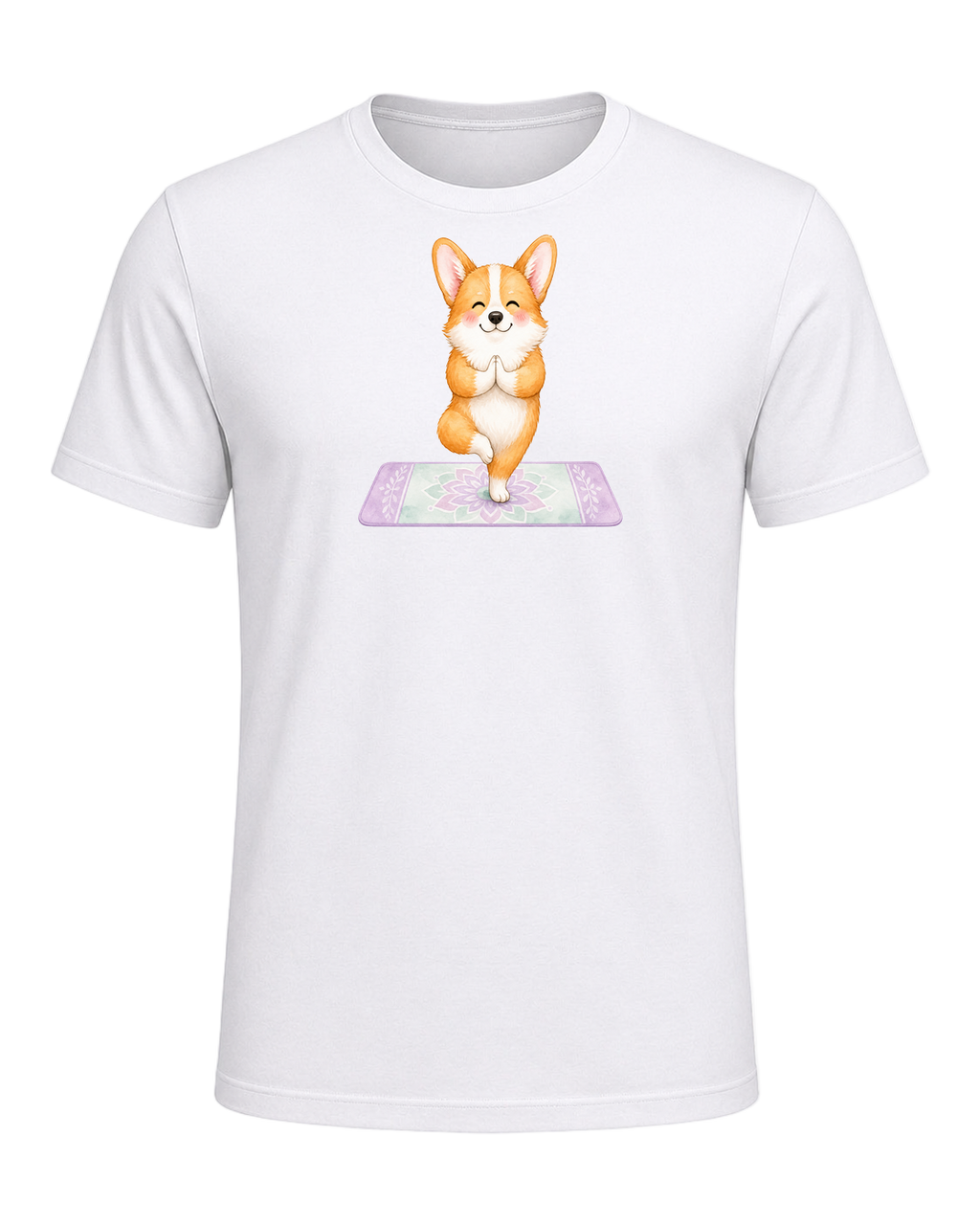 Corgi + Yoga — White