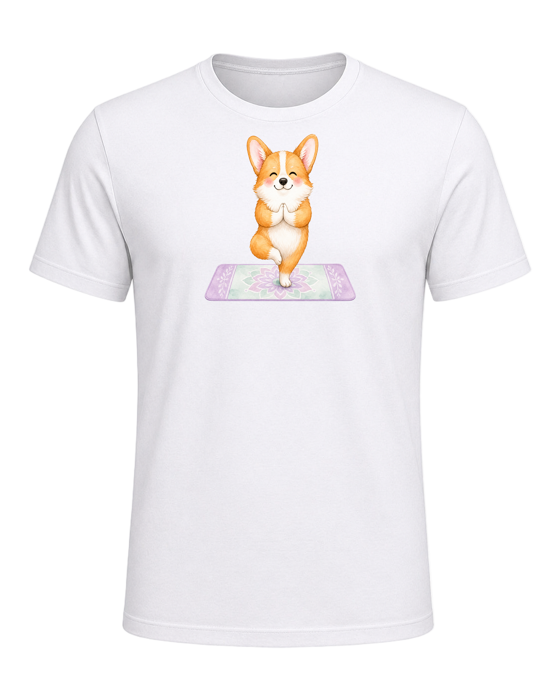Corgi + Yoga — White