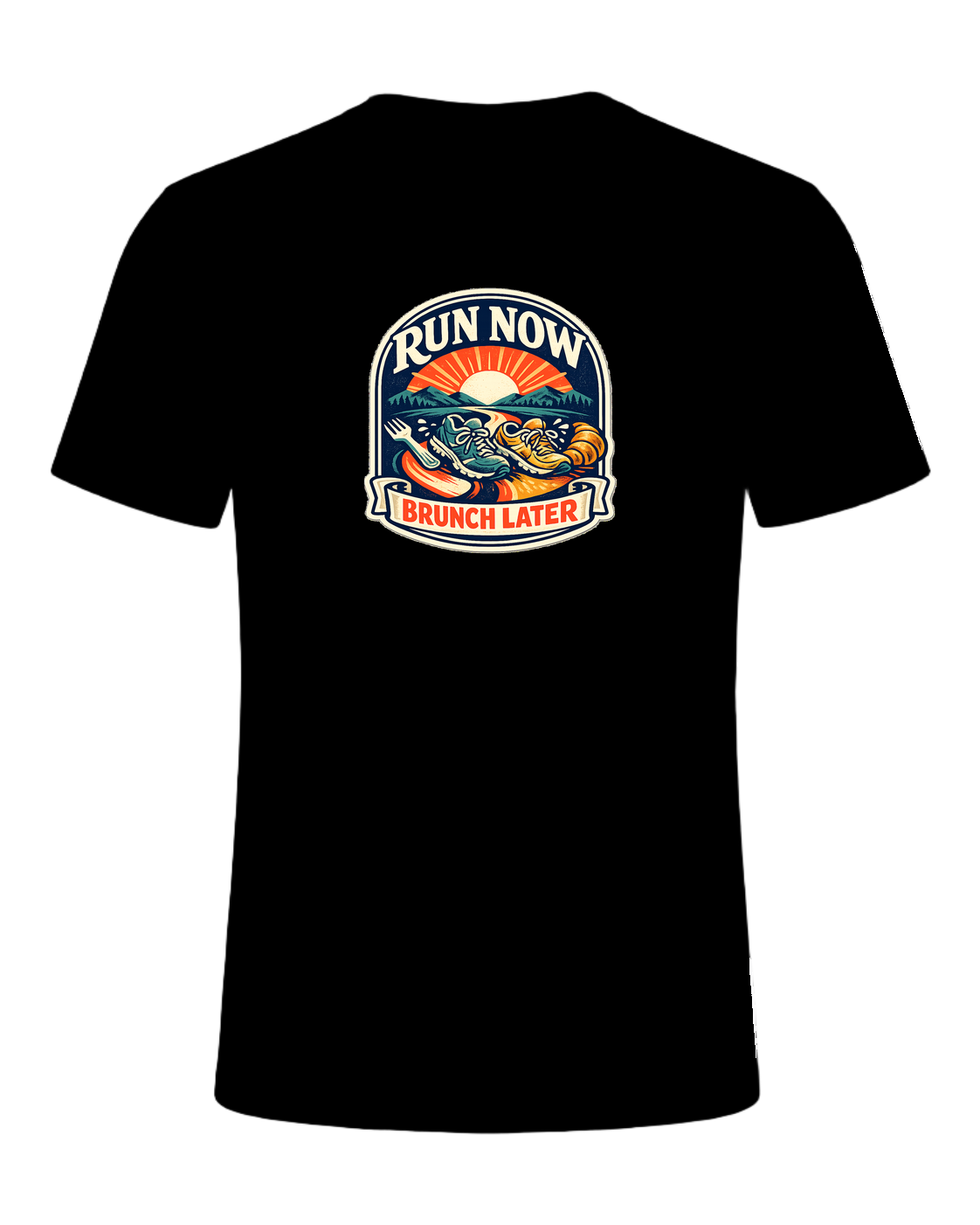 Run Now Brunch Later Tee — Black