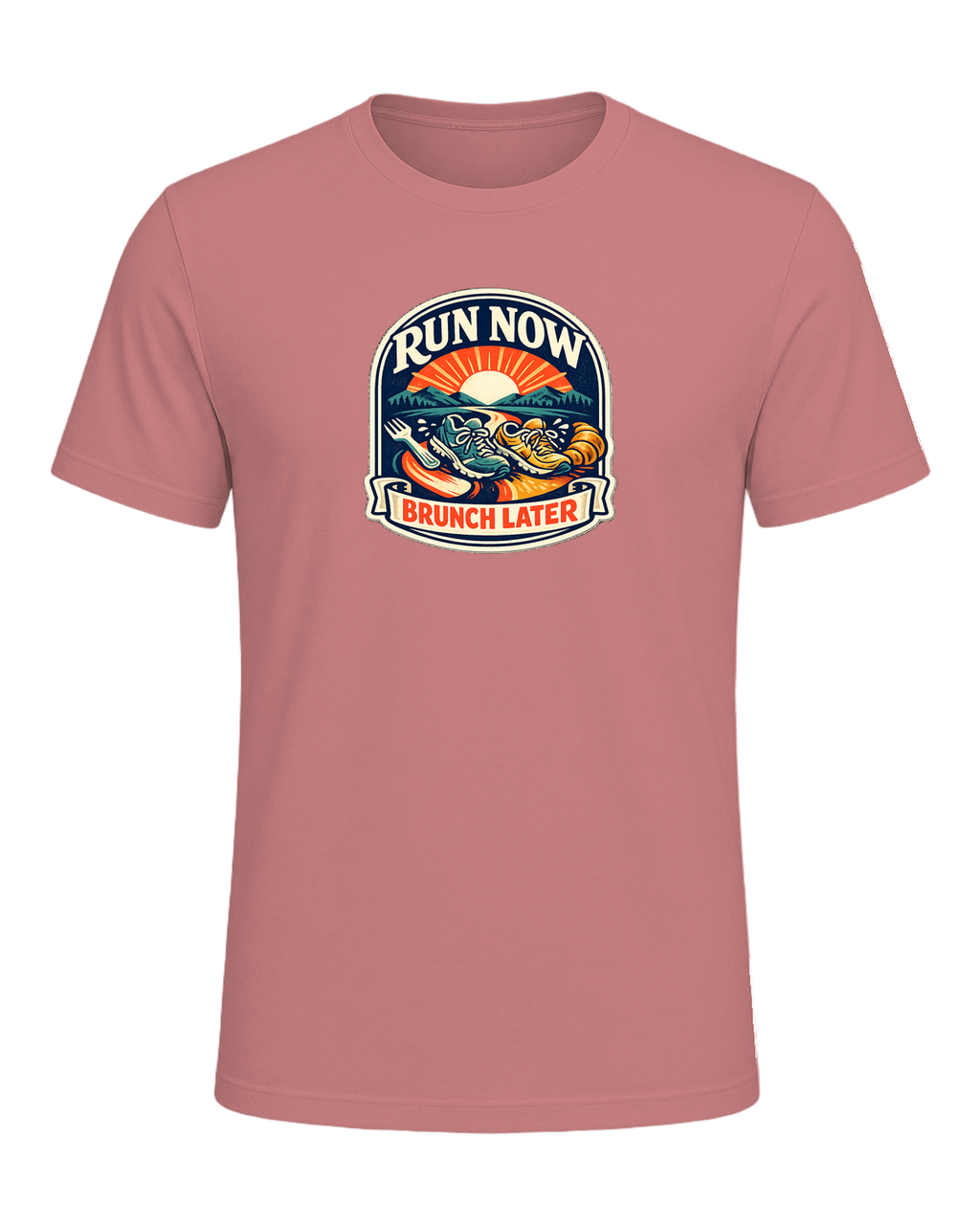 Run Now Brunch Later Tee — Heather Mauve
