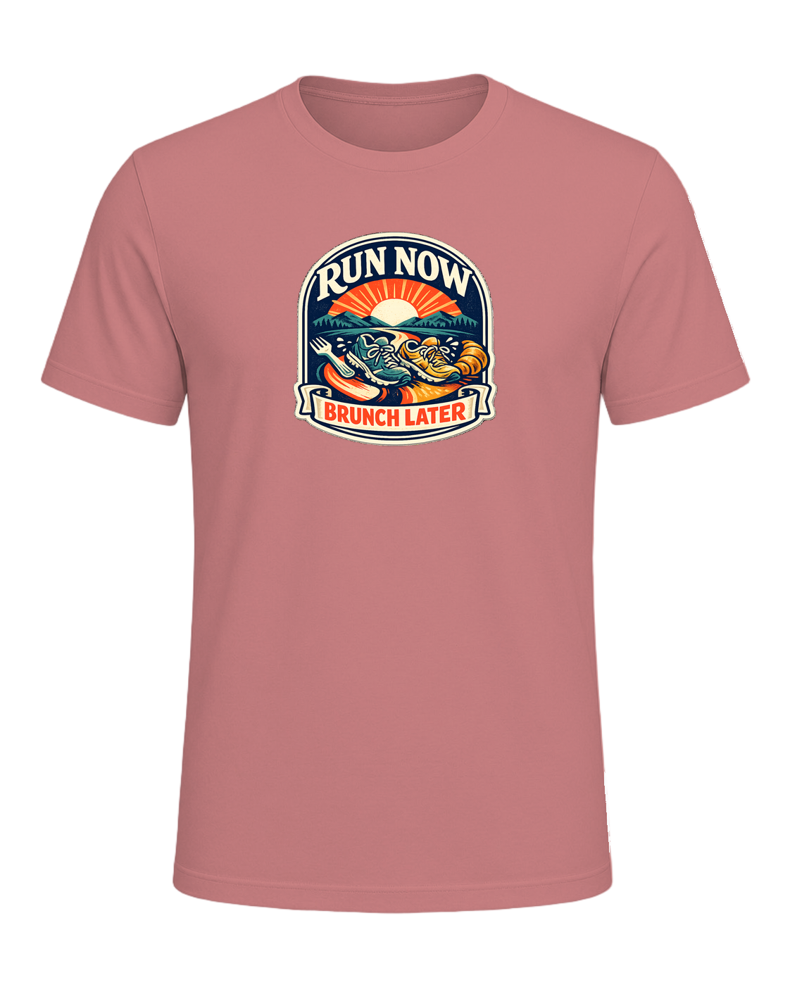 Run Now Brunch Later Tee — Heather Mauve