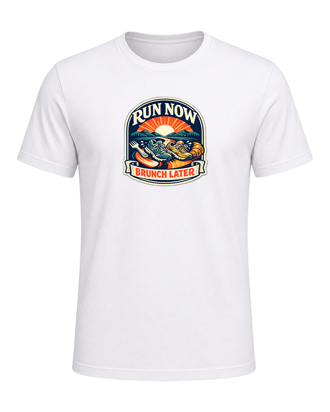 Run Now Brunch Later Tee — White