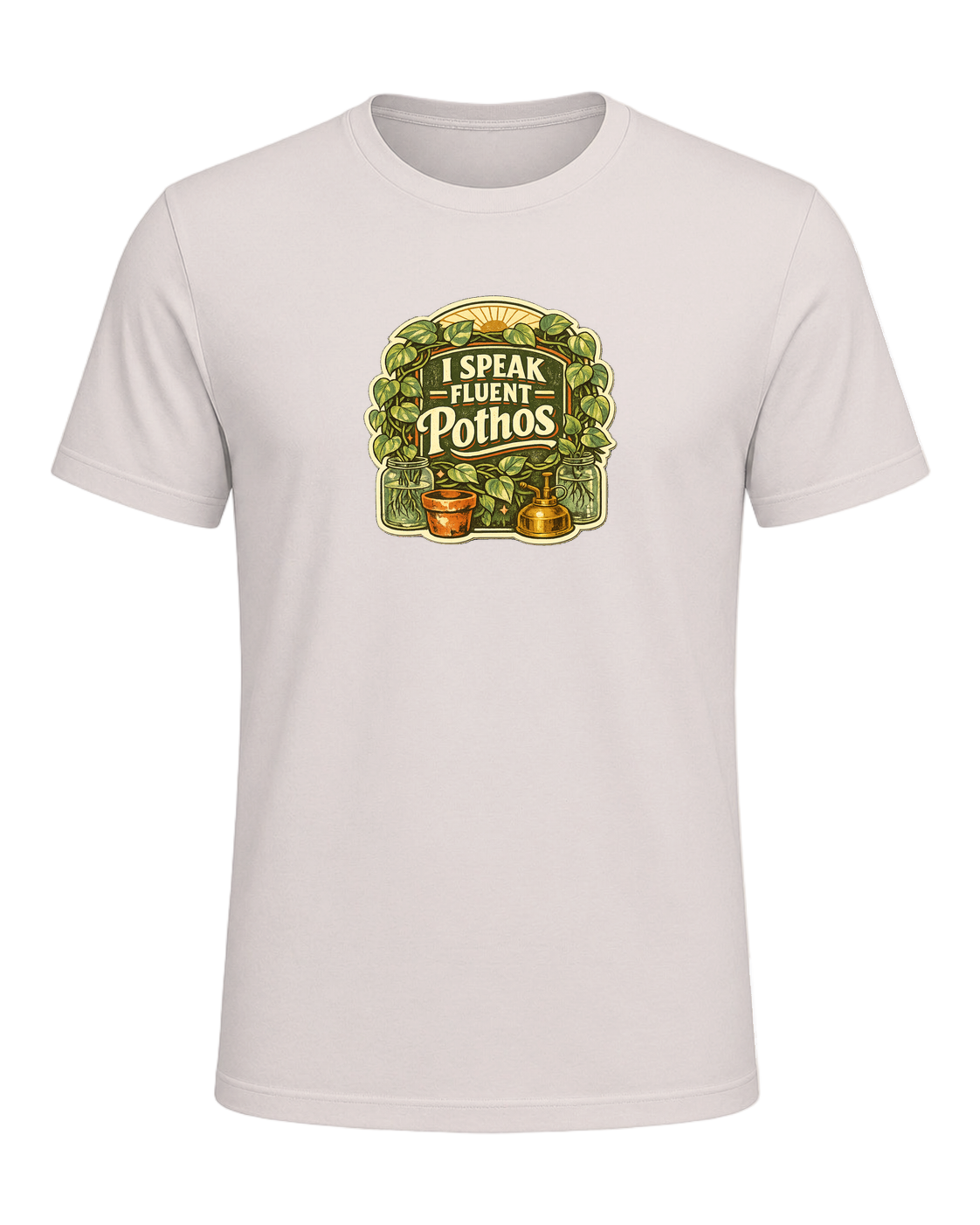 I Speak Fluent Pothos Tee — Heather Dust