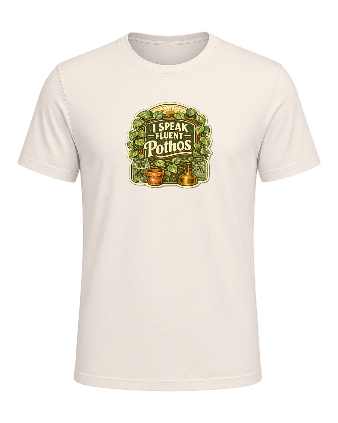 I Speak Fluent Pothos Tee — Natural