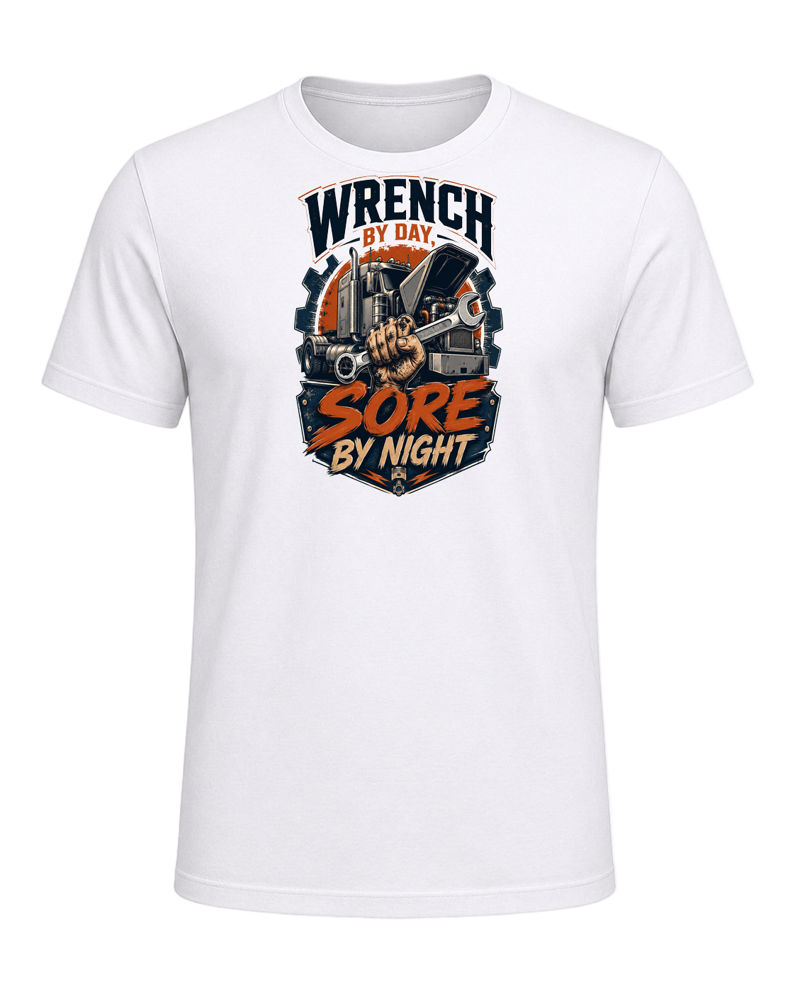 Wrench by day, sore by night — White