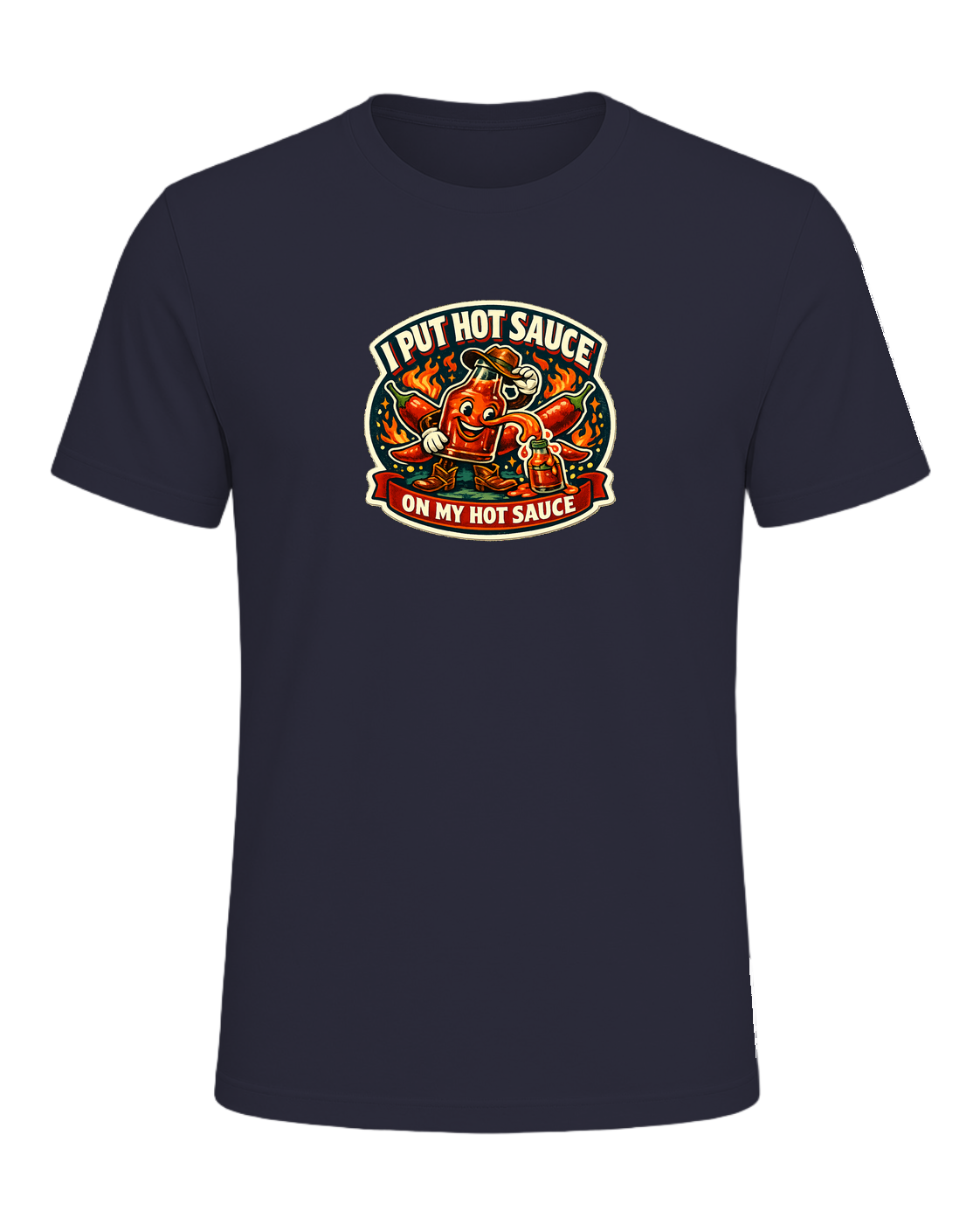 I Put Hot Sauce On My Hot Sauce Tee — Heather Navy