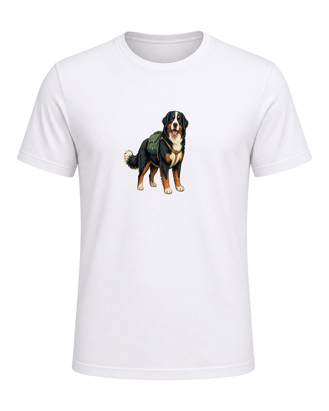 Bernese Mountain Dog Hiking — White