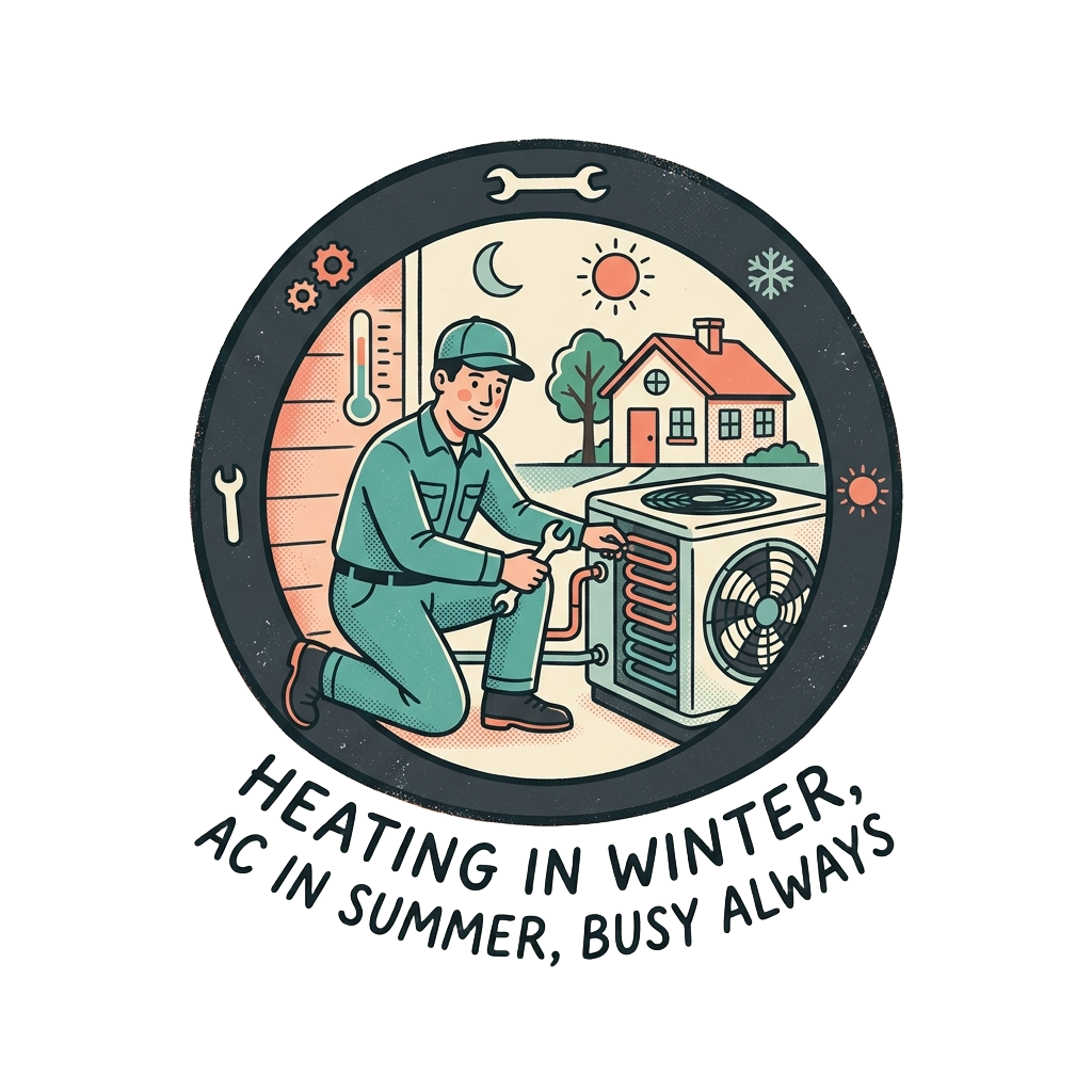 Heating in winter, AC in summer, busy always