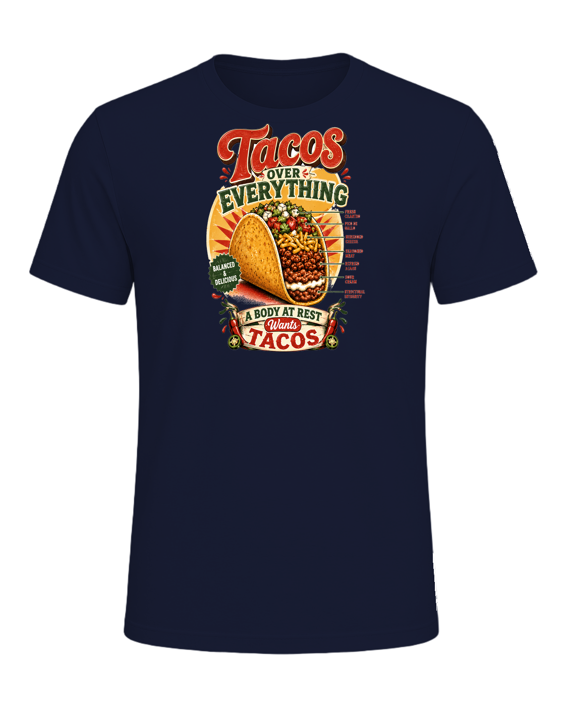 Tacos Over Everything — Navy