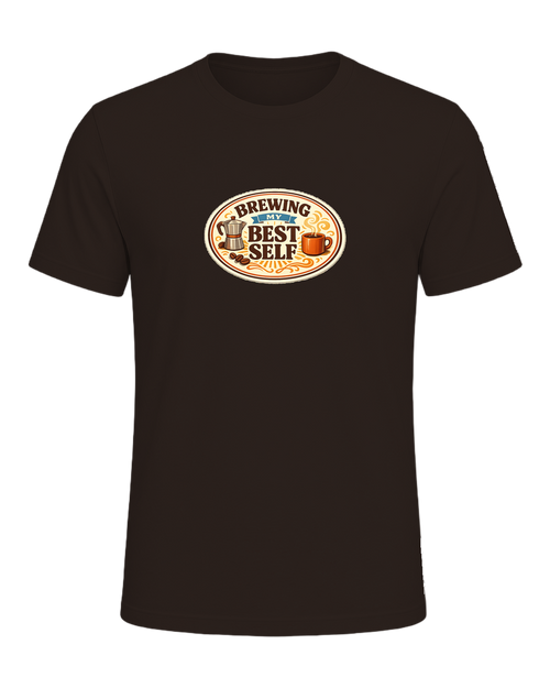 Brewing My Best Self Tee — Brown