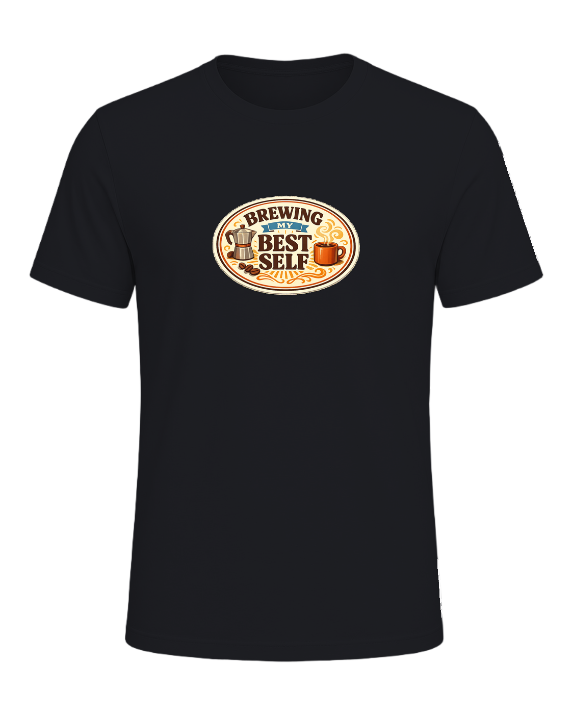 Brewing My Best Self Tee — Vintage Black