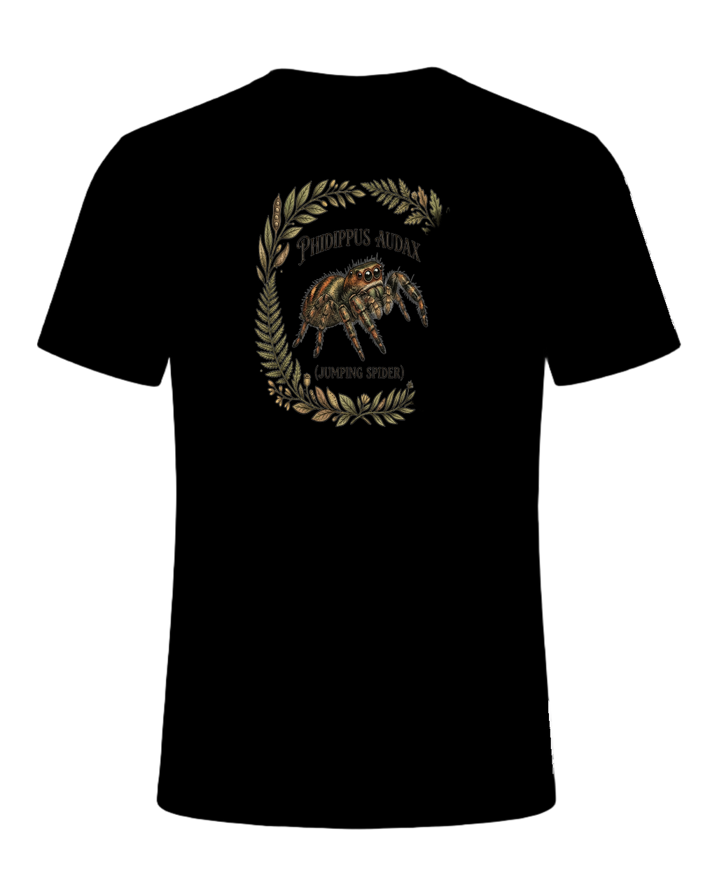Jumping Spider Close-up Art — Black