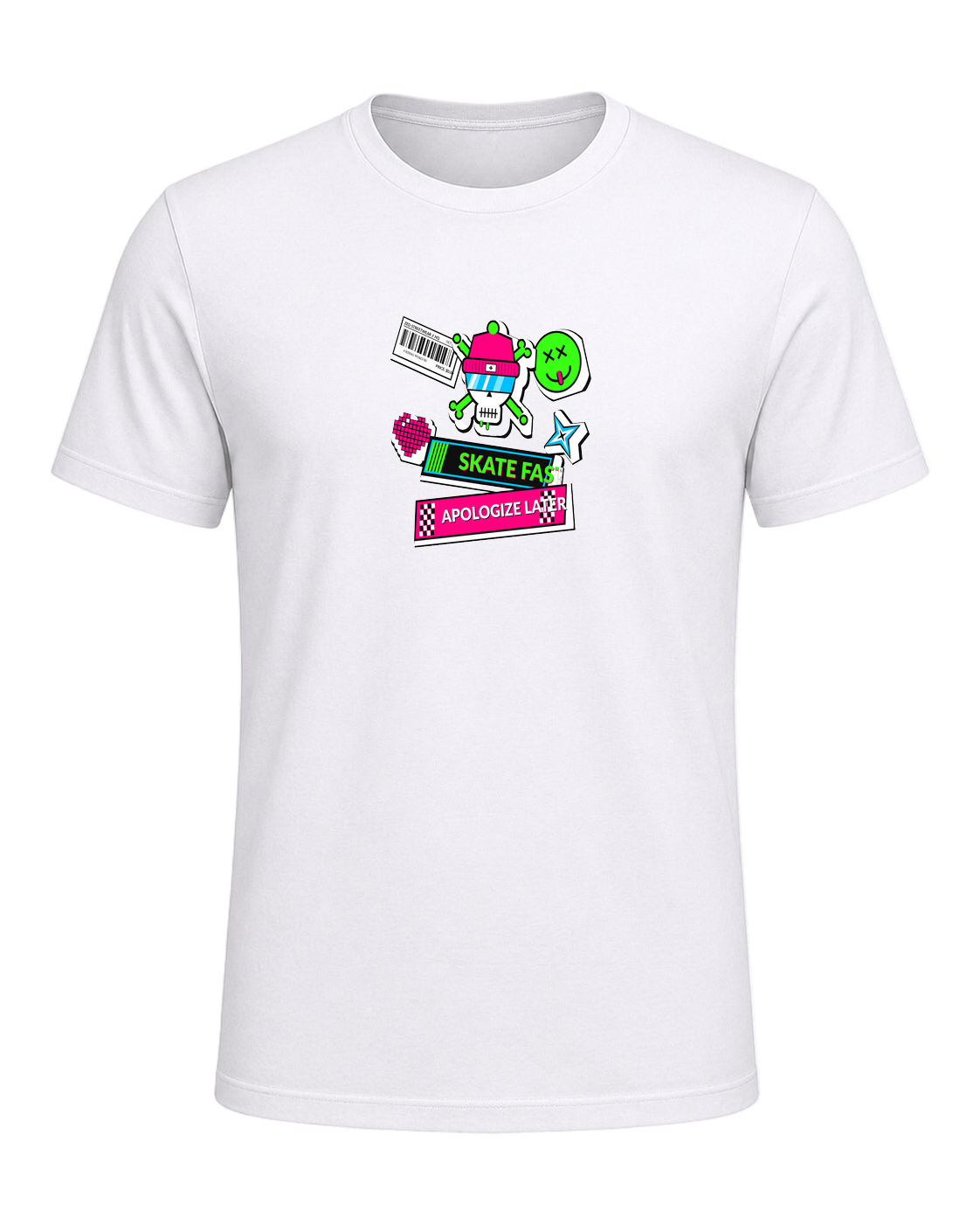 SKATE FAST APOLOGIZE LATER — White