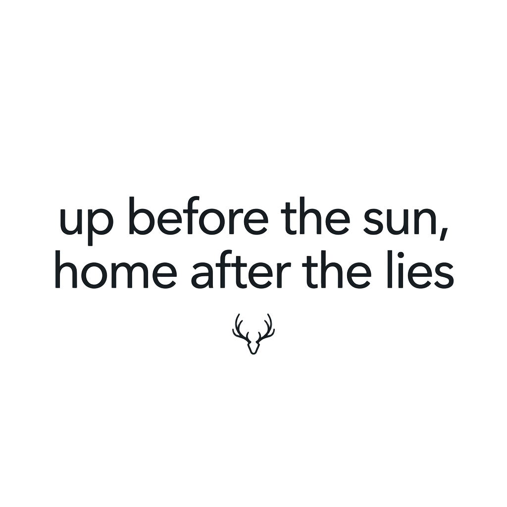 up before the sun, home after the lies
