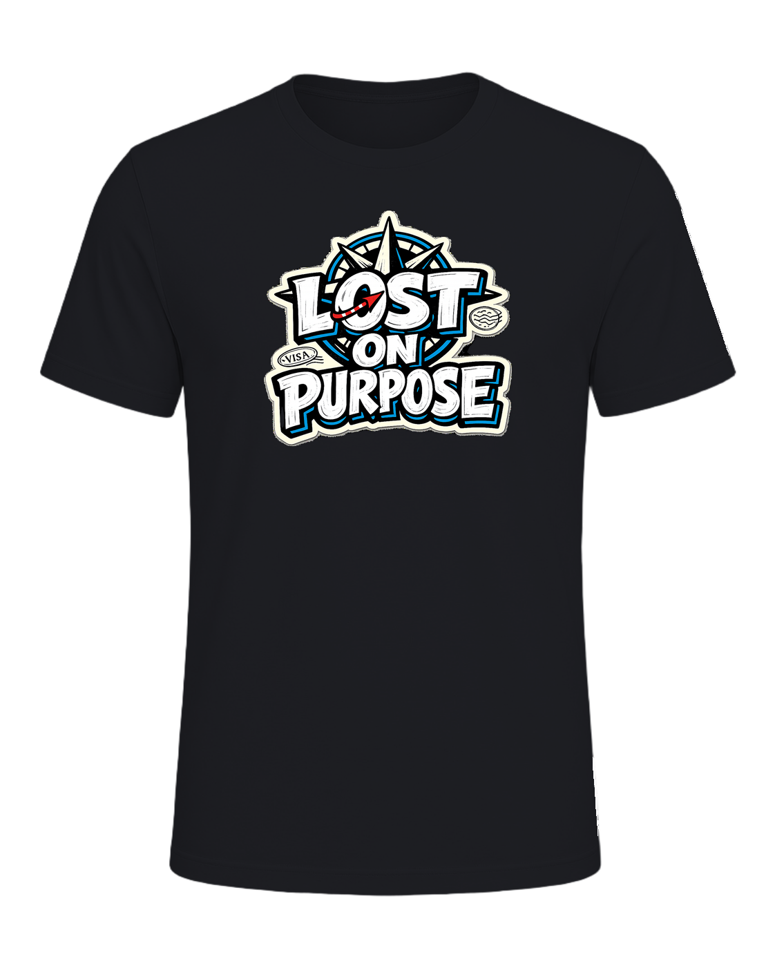 A loud travel tee for wanderers who treat detours like the destination. — Vintage Black