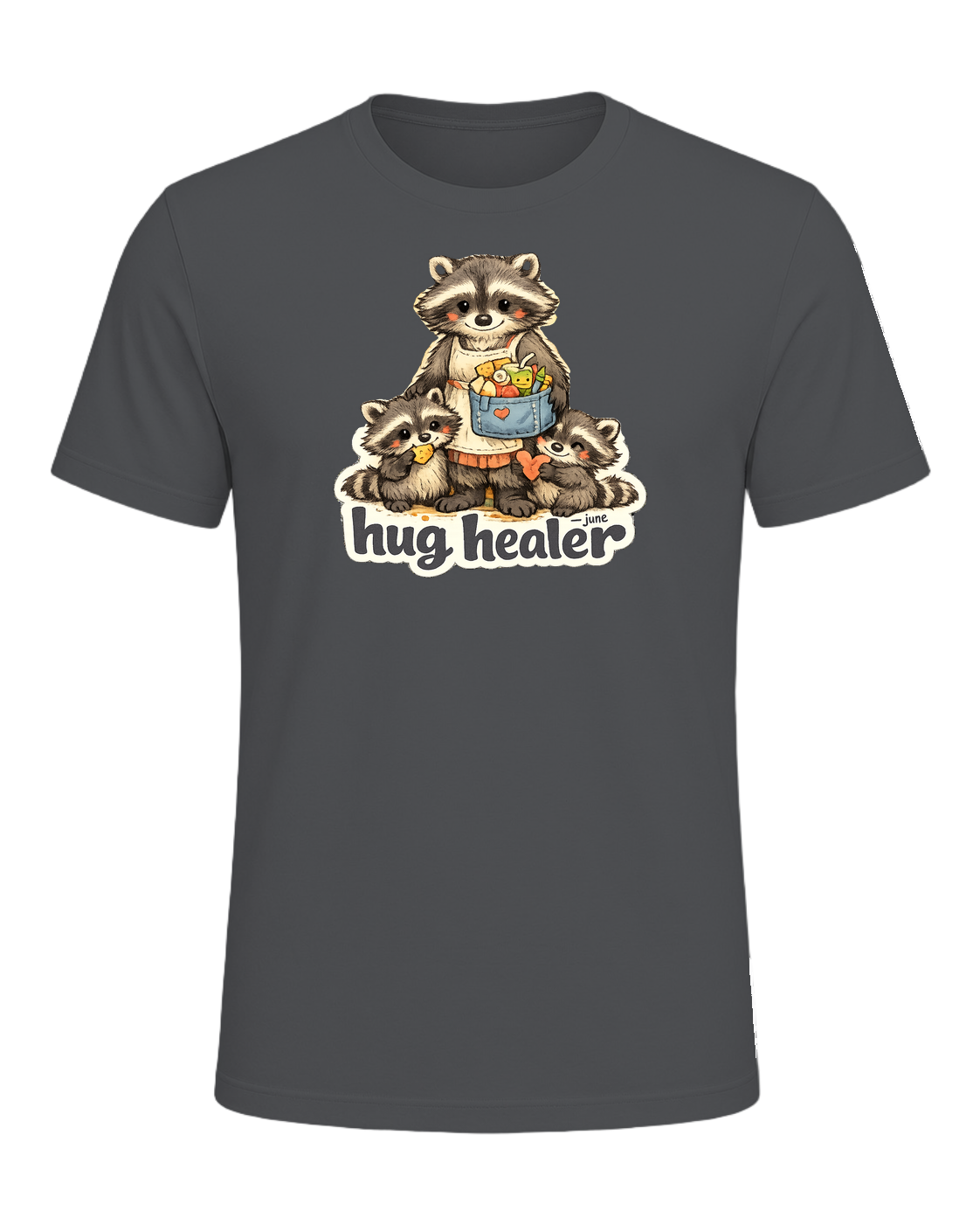 Snack Dealer, Hug Healer Tee — Asphalt