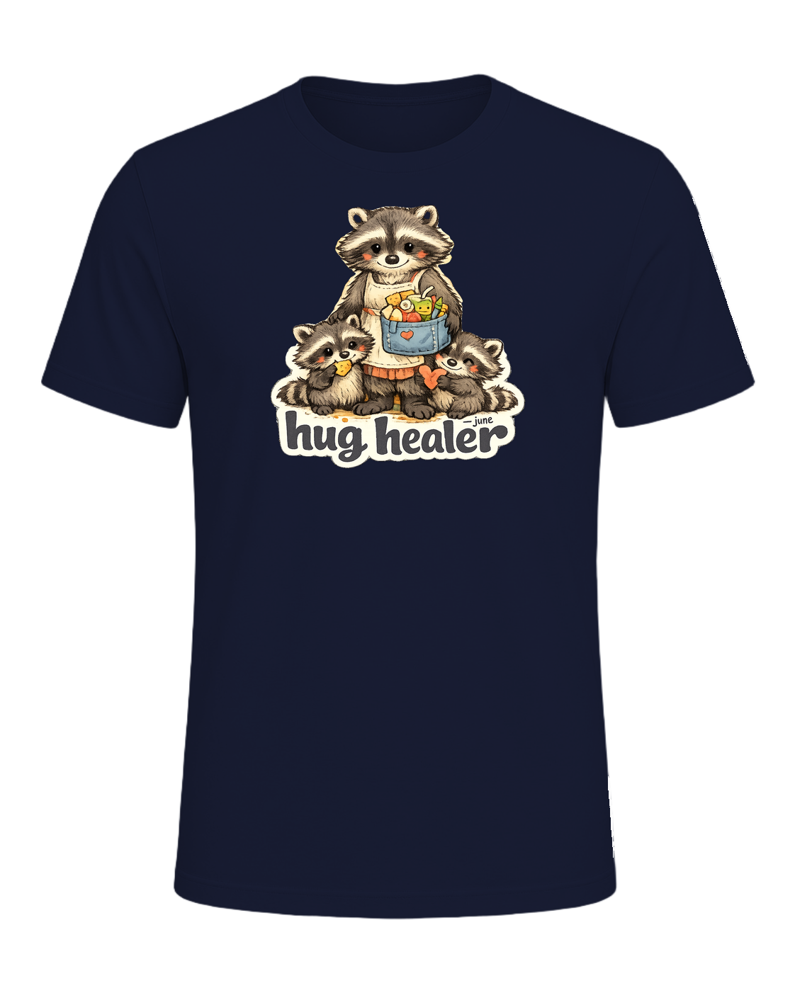 Snack Dealer, Hug Healer Tee — Navy