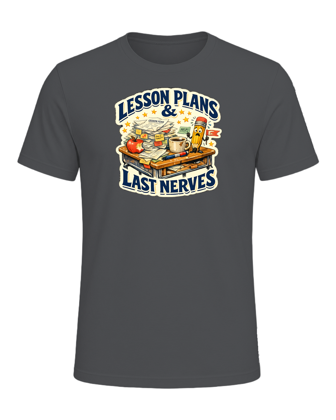 Lesson Plans & Last Nerves Tee — Asphalt