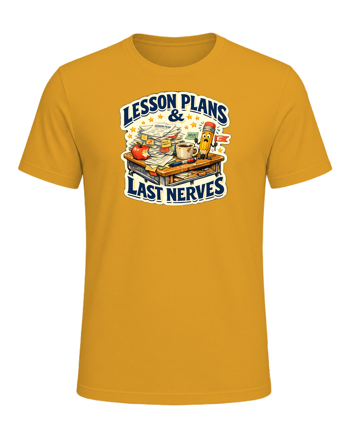 Lesson Plans & Last Nerves Tee — Mustard