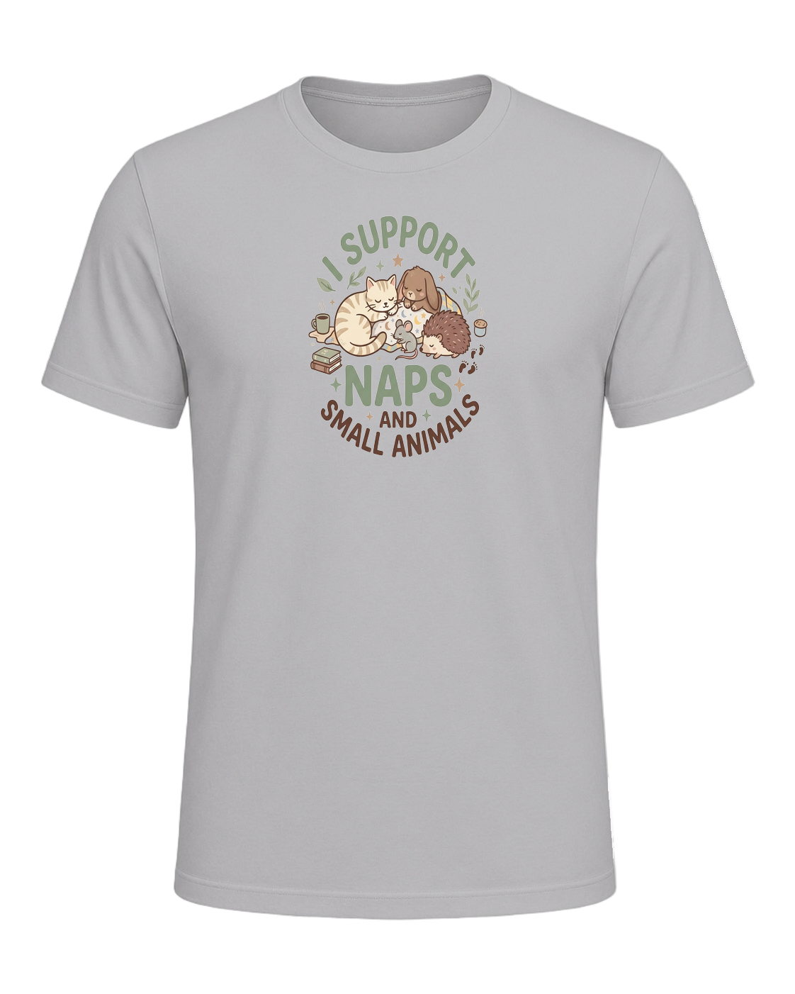 I SUPPORT NAPS AND SMALL ANIMALS — Athletic Heather