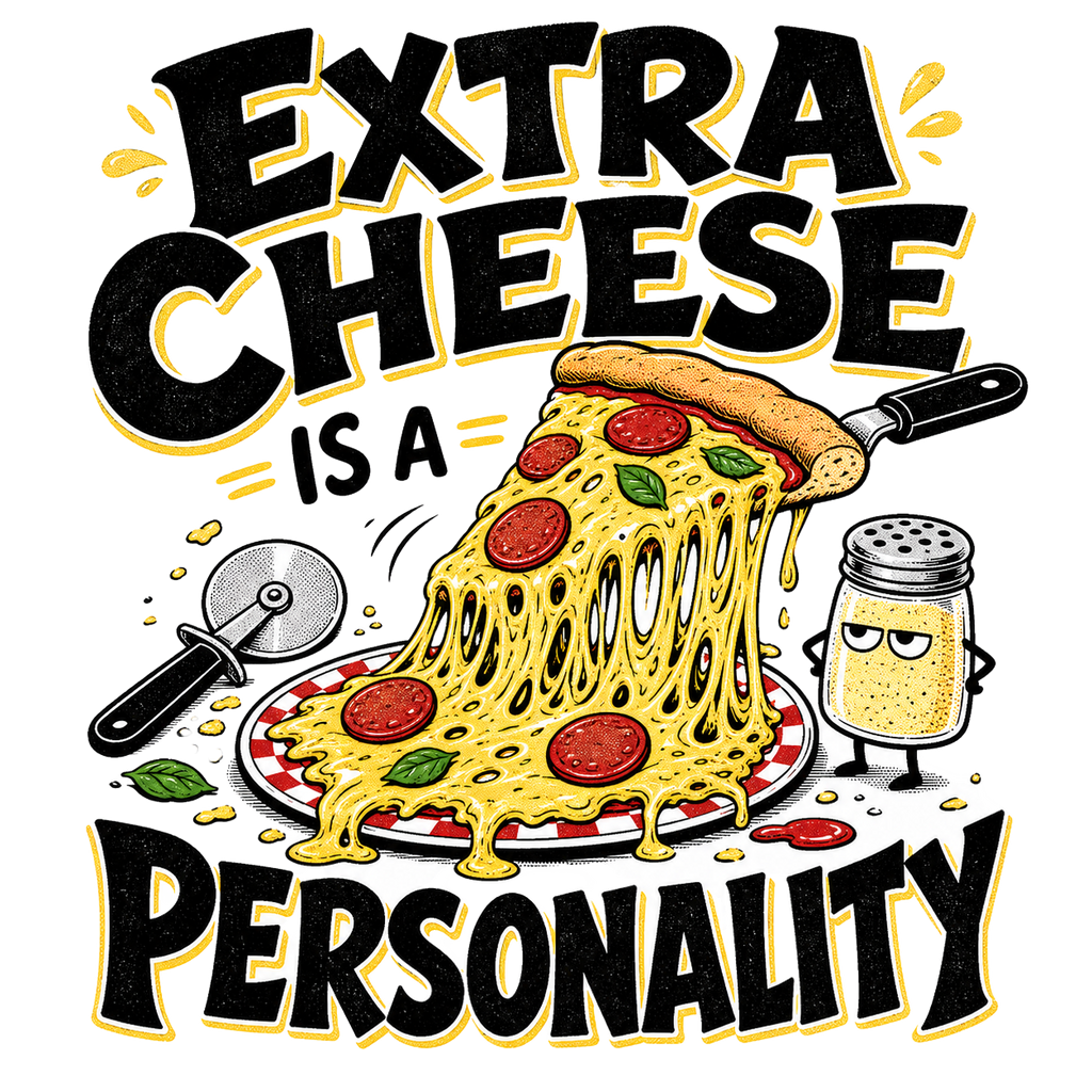 EXTRA CHEESE IS A PERSONALITY