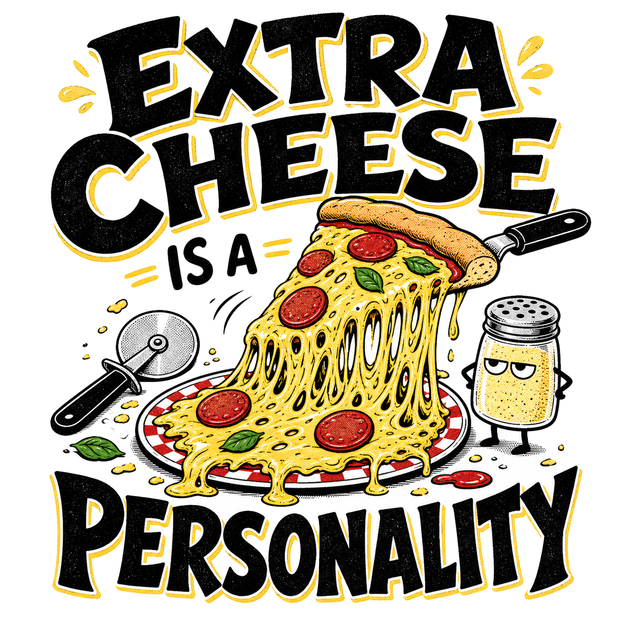 EXTRA CHEESE IS A PERSONALITY