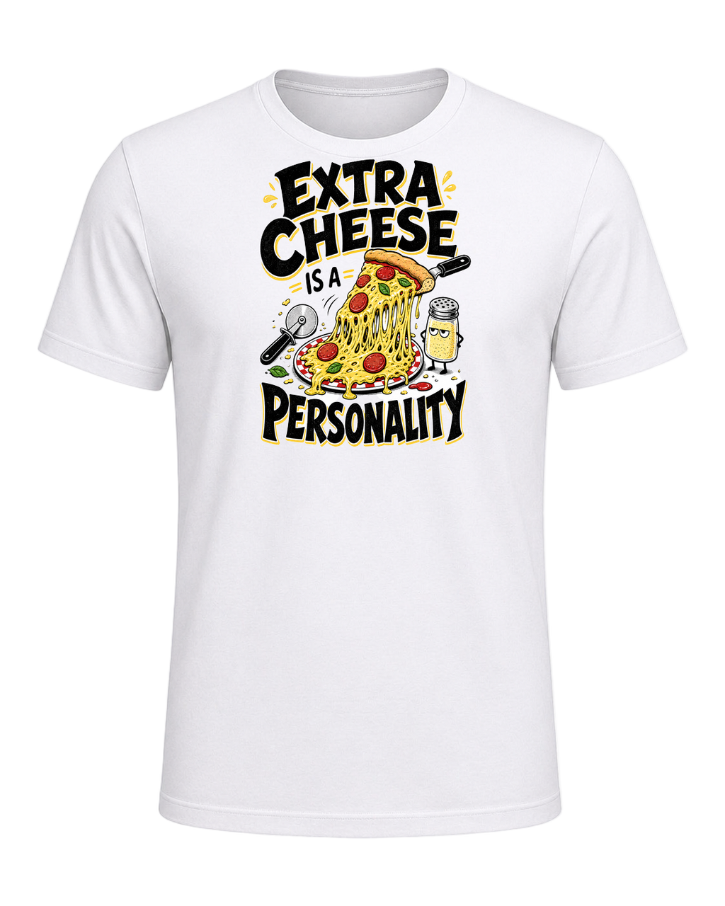 EXTRA CHEESE IS A PERSONALITY — White