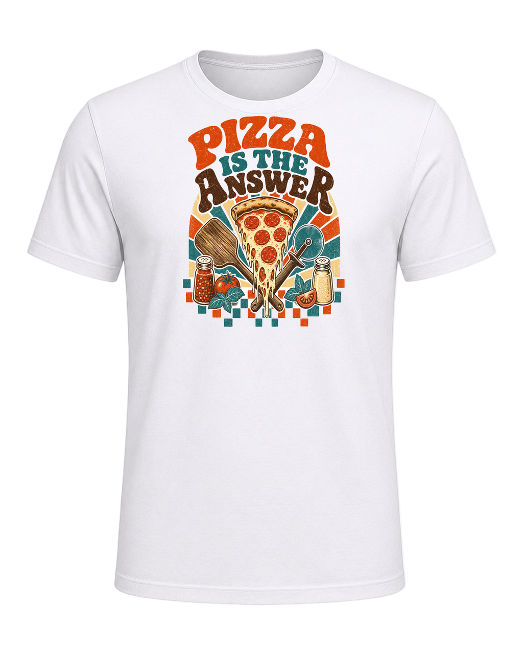 PIZZA IS THE ANSWER — White