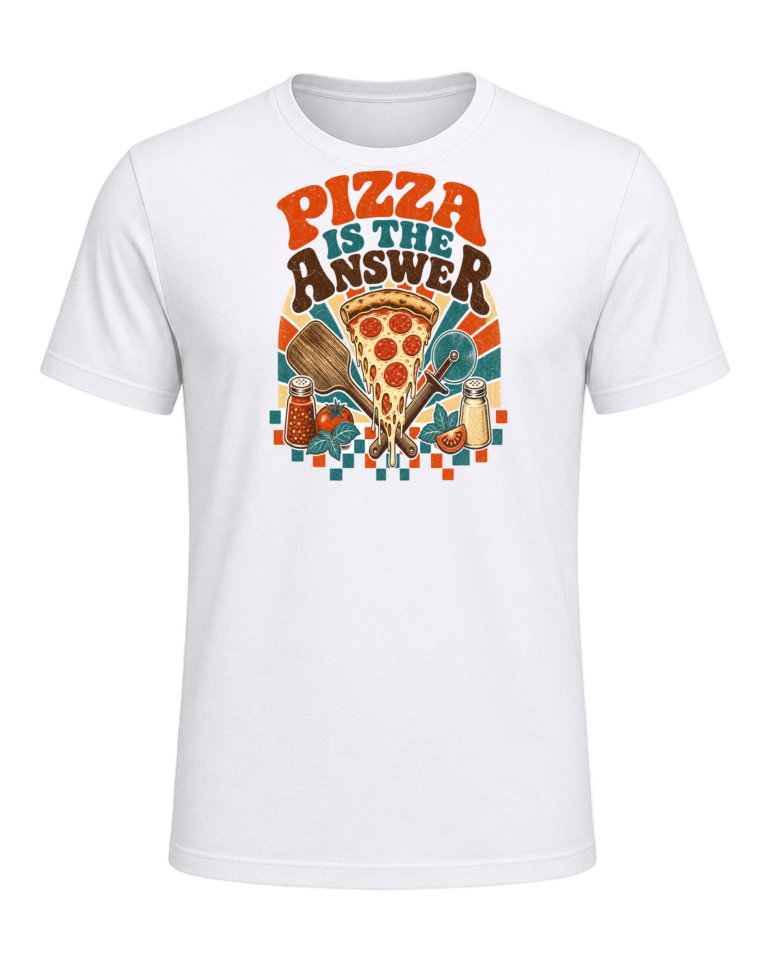 PIZZA IS THE ANSWER — White