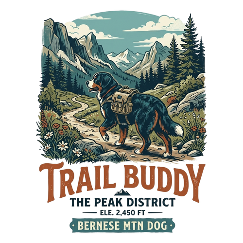 Bernese Mountain Dog Hiking