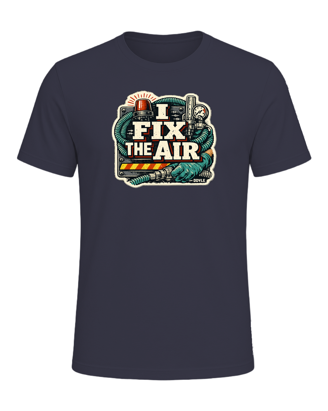 I Fix The Air Tee — Heather Midnight Navy