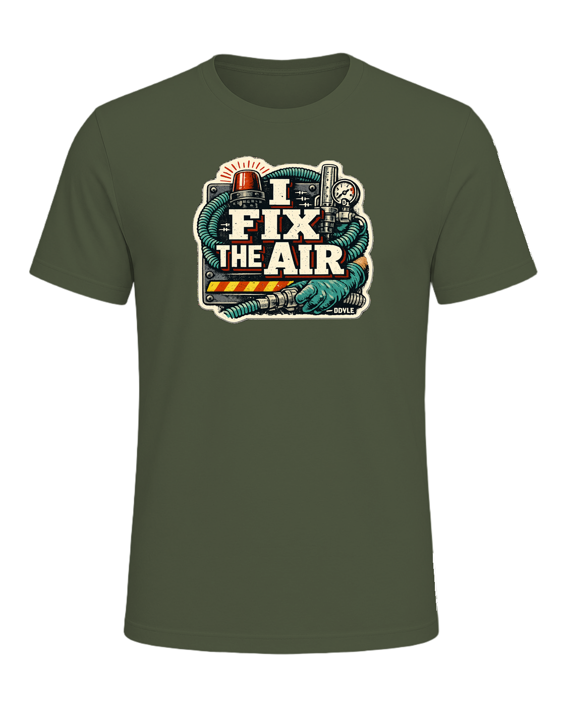 I Fix The Air Tee — Military Green