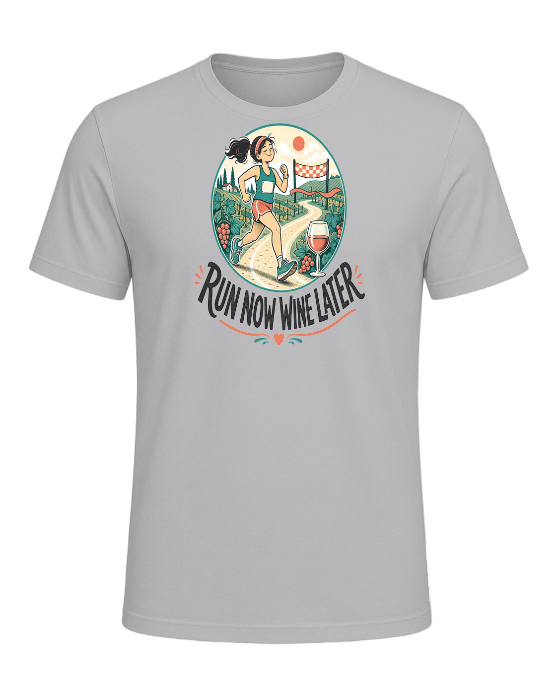 RUN NOW WINE LATER — Athletic Heather