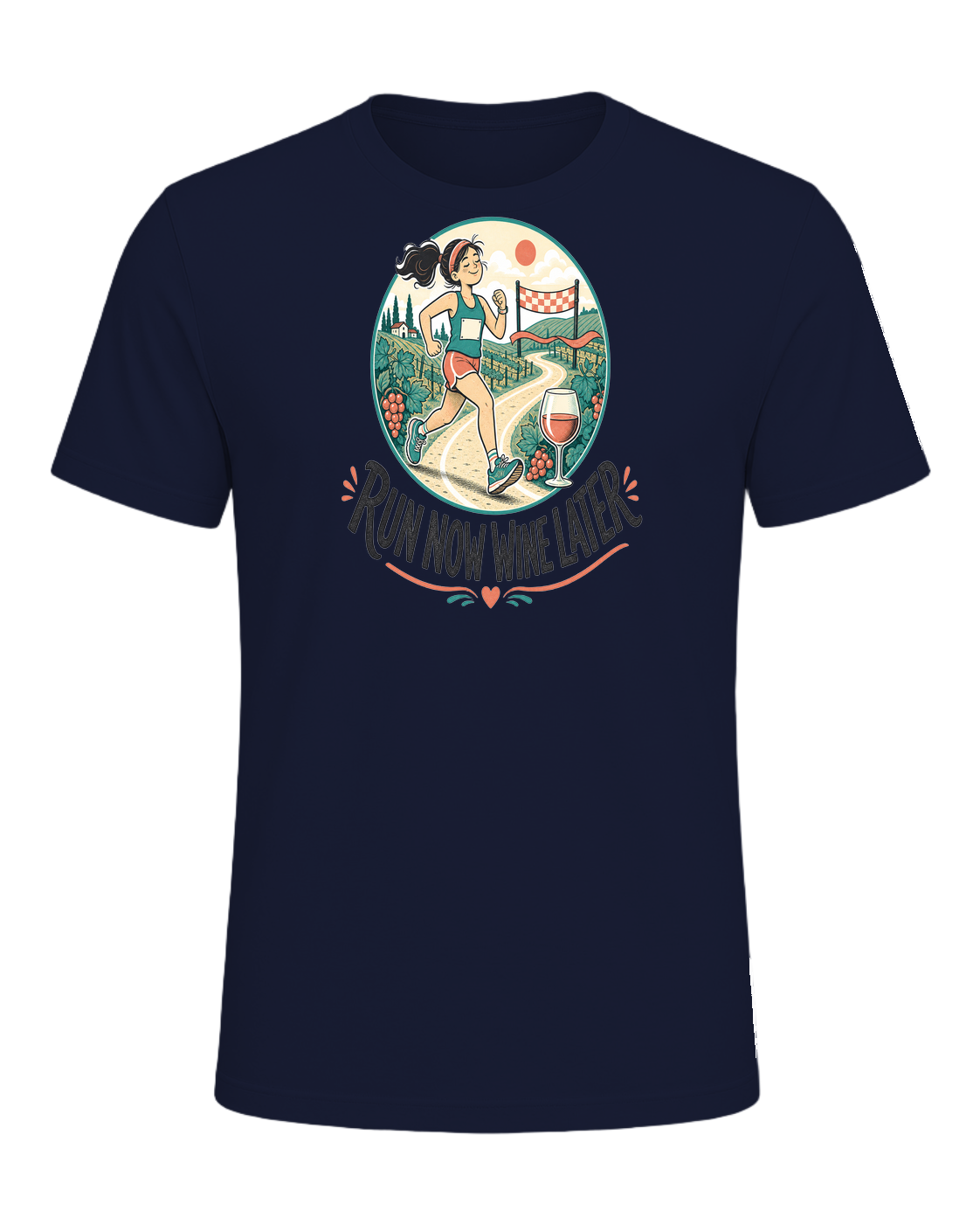 RUN NOW WINE LATER — Navy