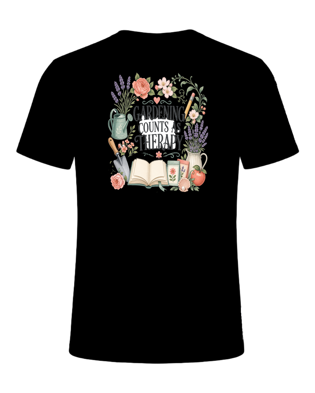 GARDENING COUNTS AS THERAPY — Black