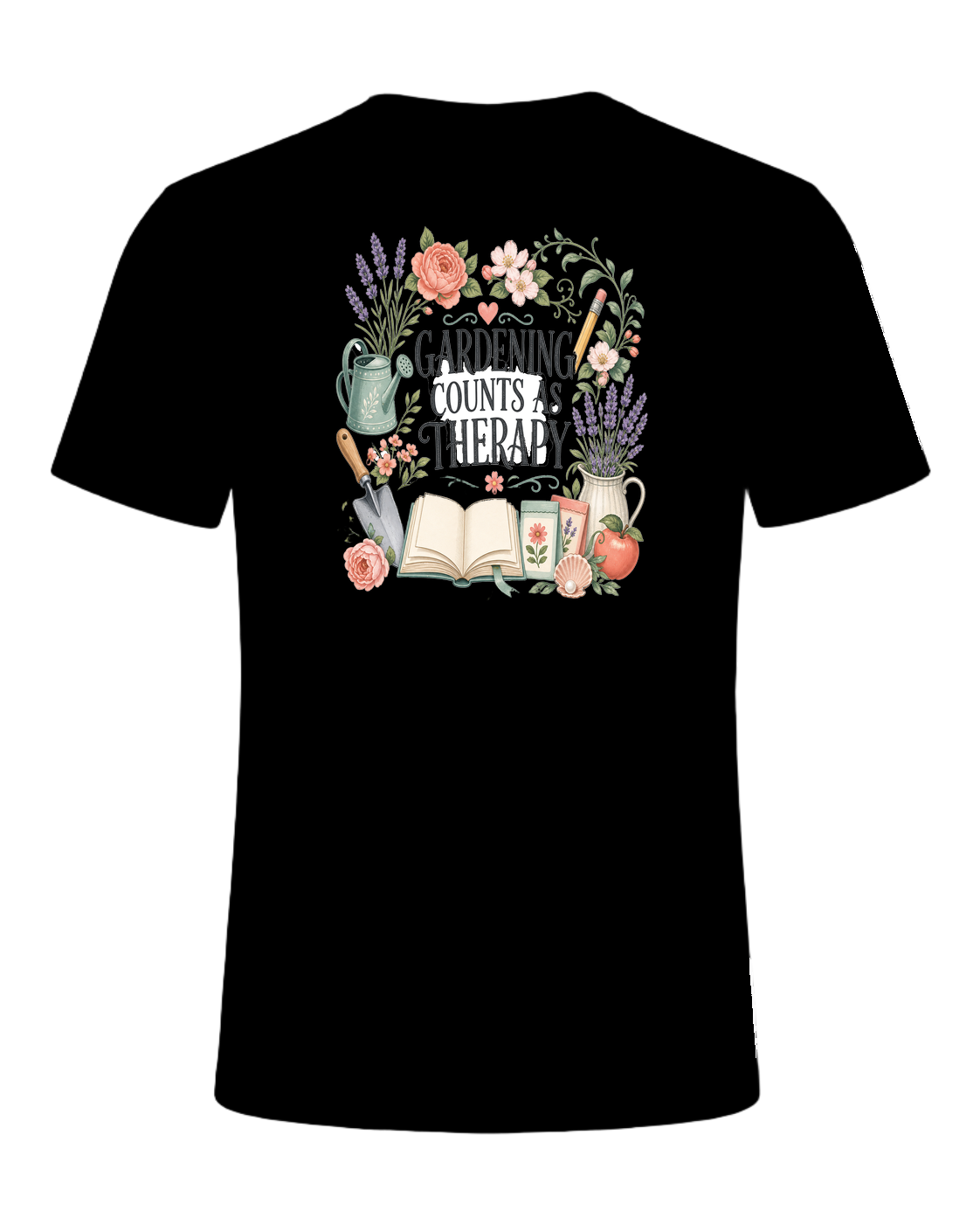 GARDENING COUNTS AS THERAPY — Black