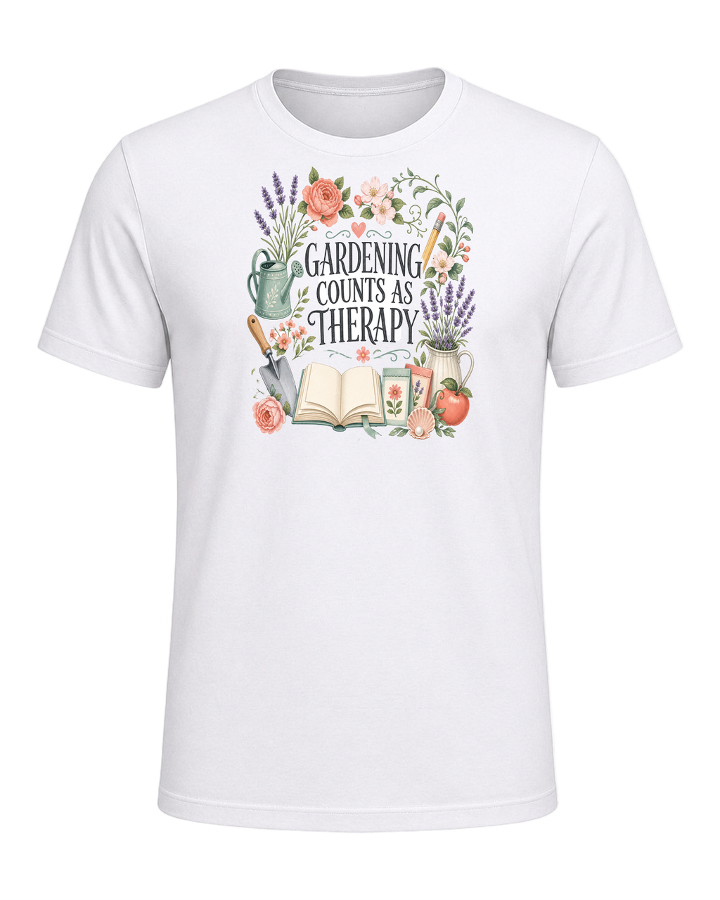 GARDENING COUNTS AS THERAPY — White