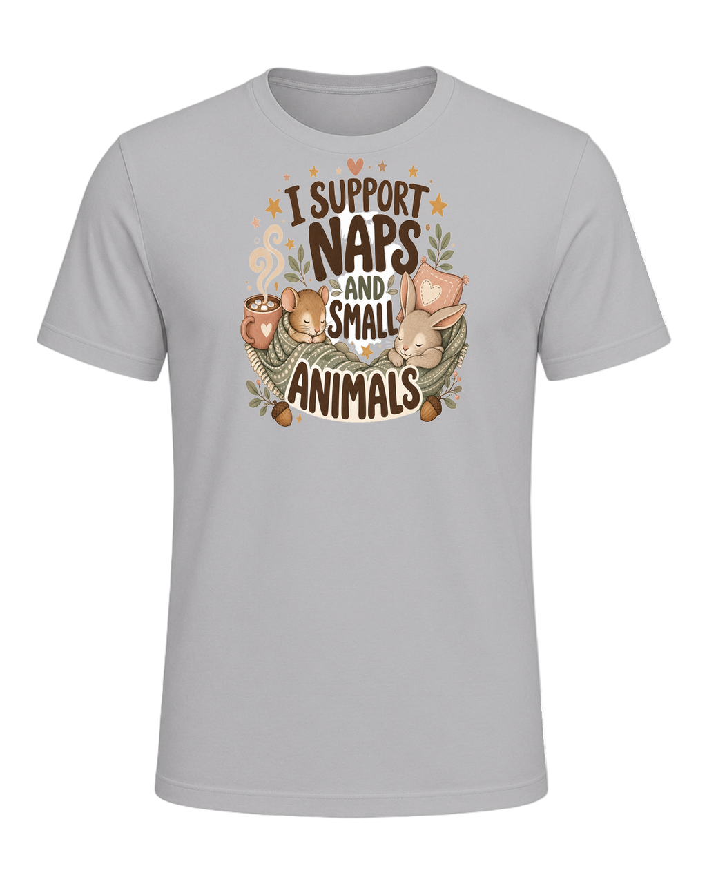 I SUPPORT NAPS AND SMALL ANIMALS — Athletic Heather