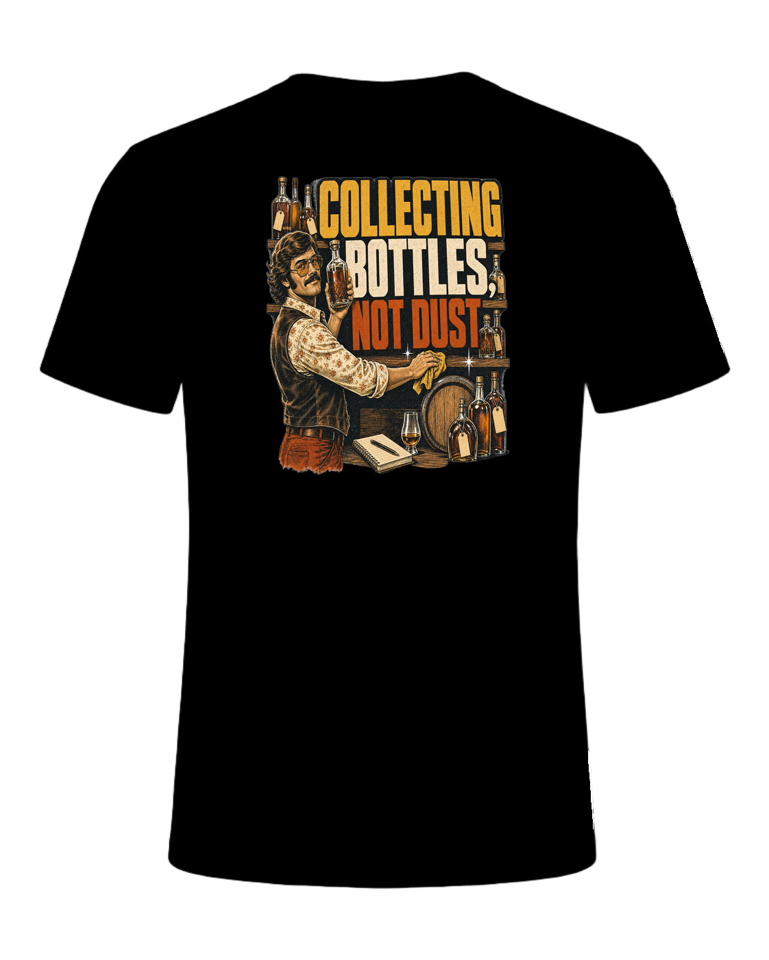 COLLECTING BOTTLES, NOT DUST — Black