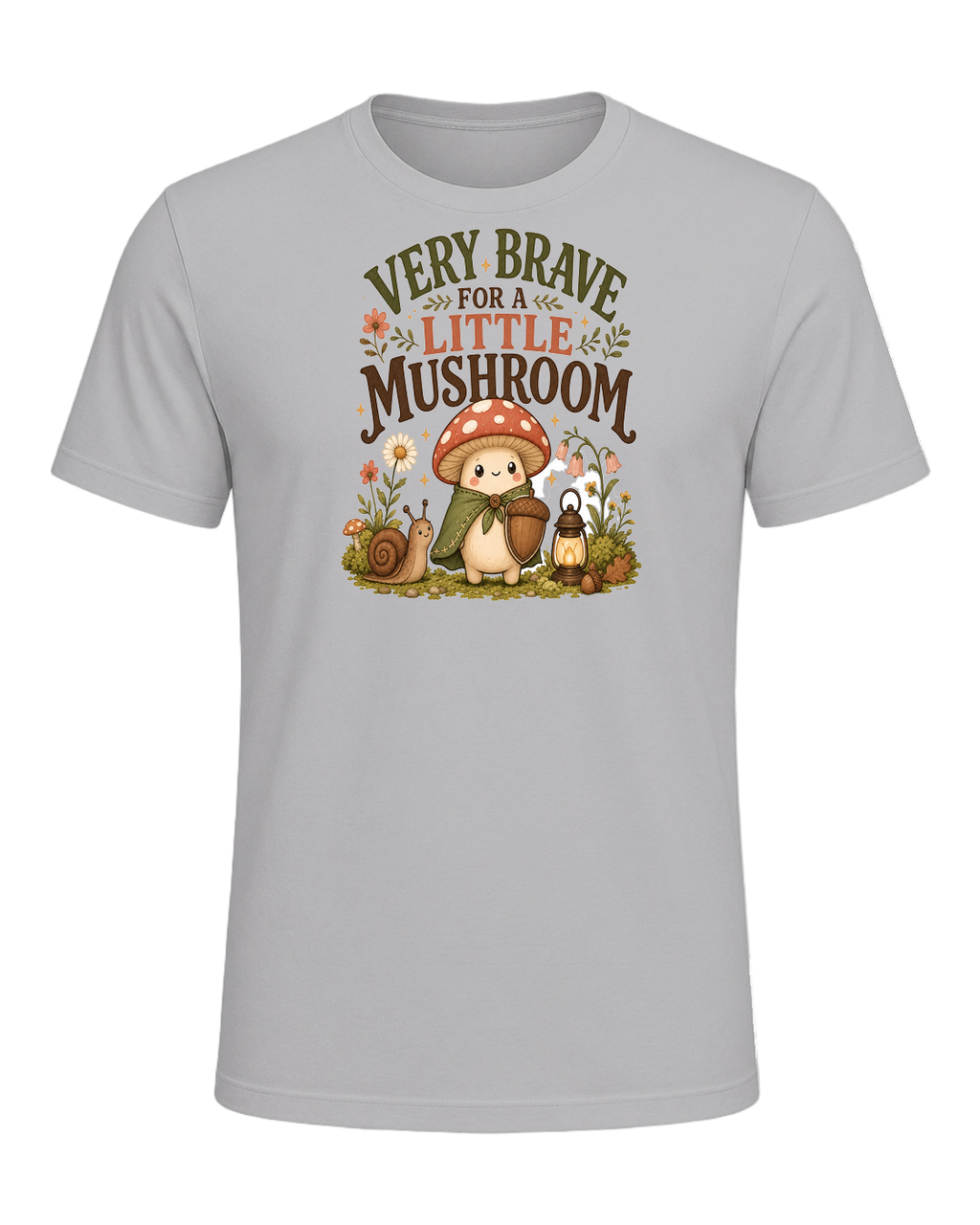 VERY BRAVE FOR A LITTLE MUSHROOM — Athletic Heather