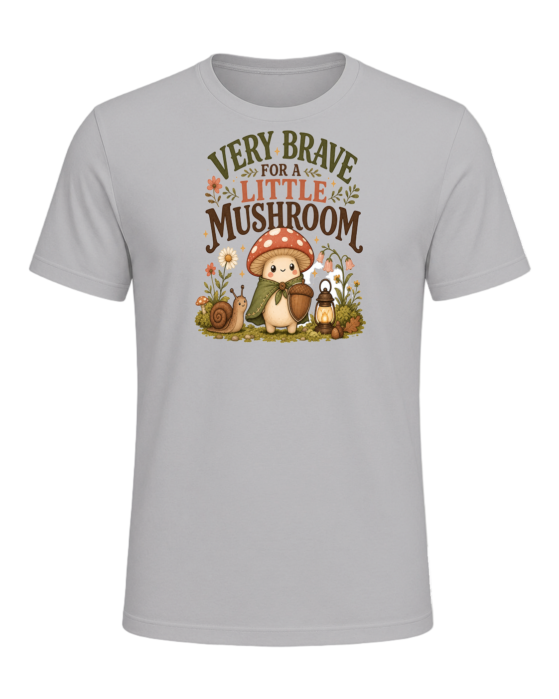 VERY BRAVE FOR A LITTLE MUSHROOM — Athletic Heather