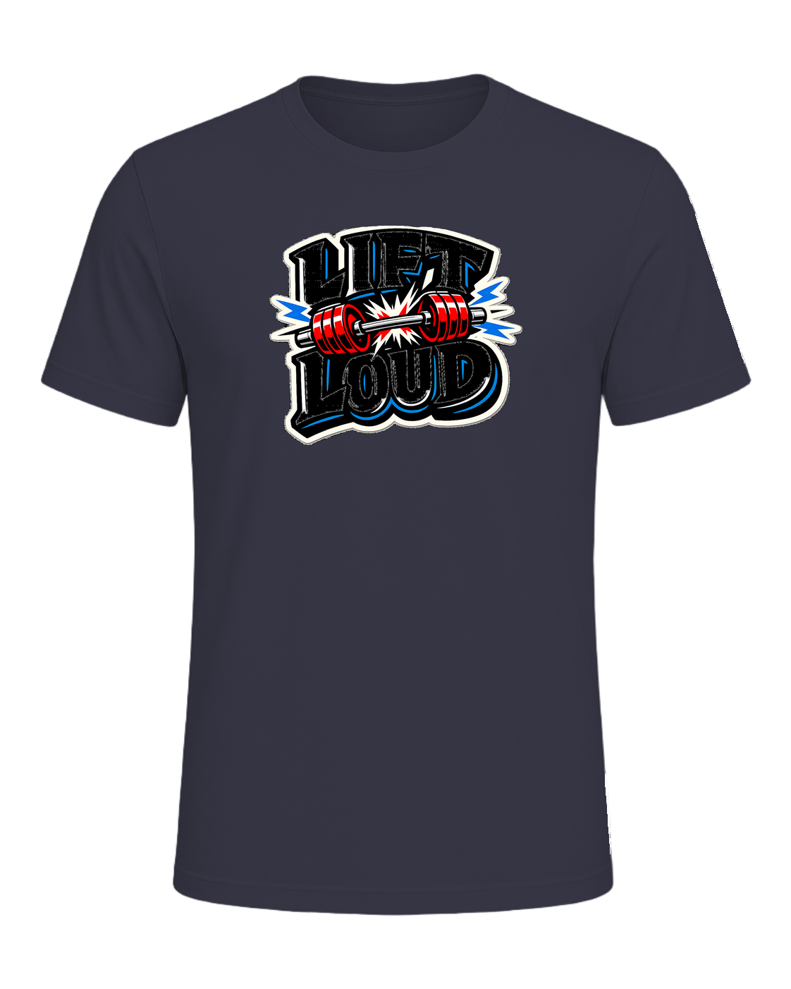 Lift Loud Tee — Heather Midnight Navy