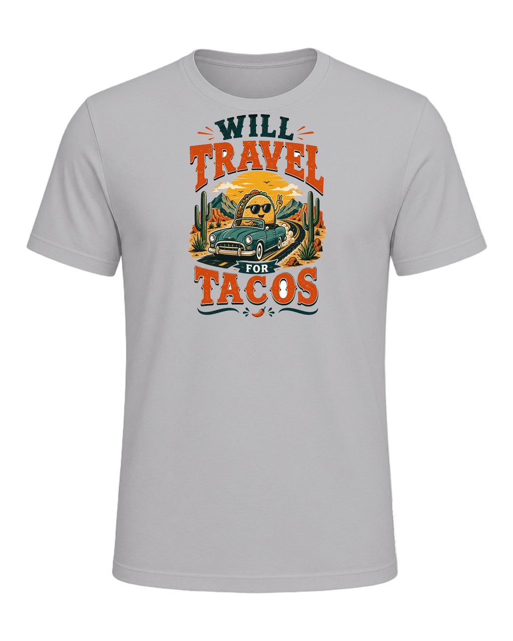 WILL TRAVEL FOR TACOS — Athletic Heather