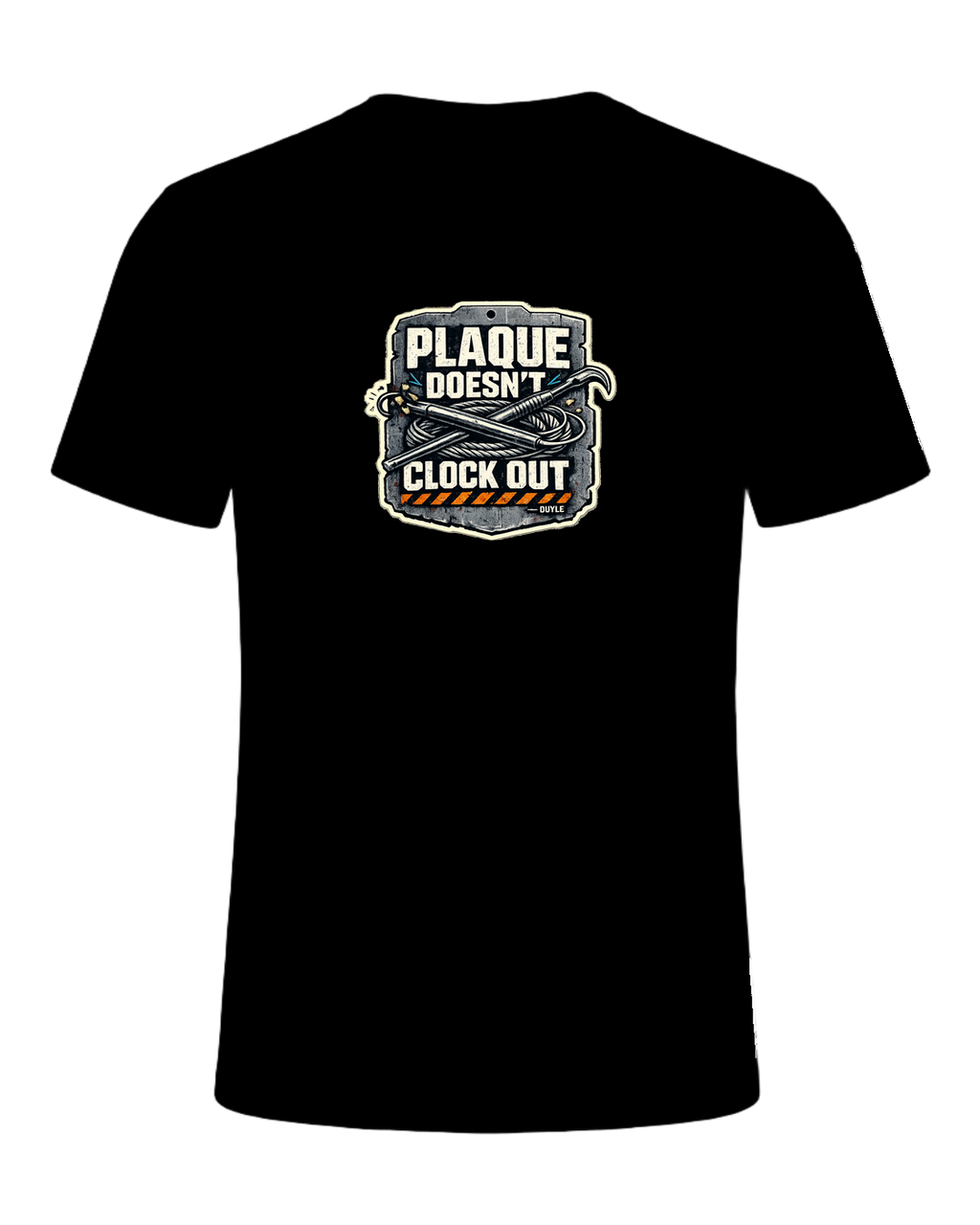 Plaque Doesn't Clock Out Tee — Black