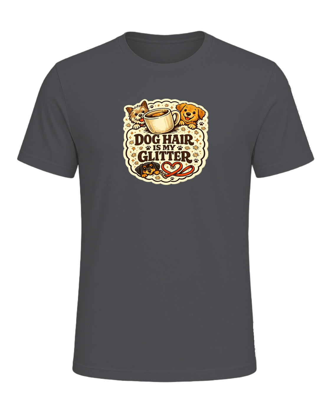 A cozy funny dog mom tee for anyone who treats pet hair like part of the outfit. — Asphalt