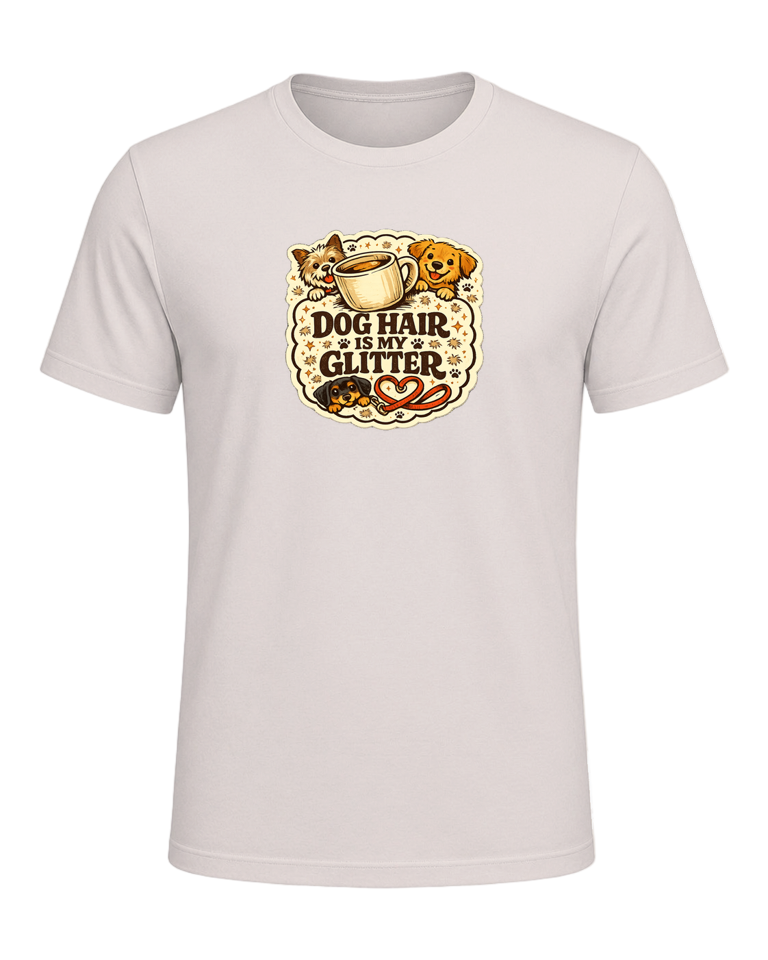 A cozy funny dog mom tee for anyone who treats pet hair like part of the outfit. — Heather Dust