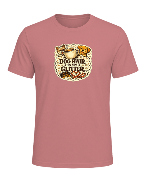 A cozy funny dog mom tee for anyone who treats pet hair like part of the outfit. — Heather Mauve