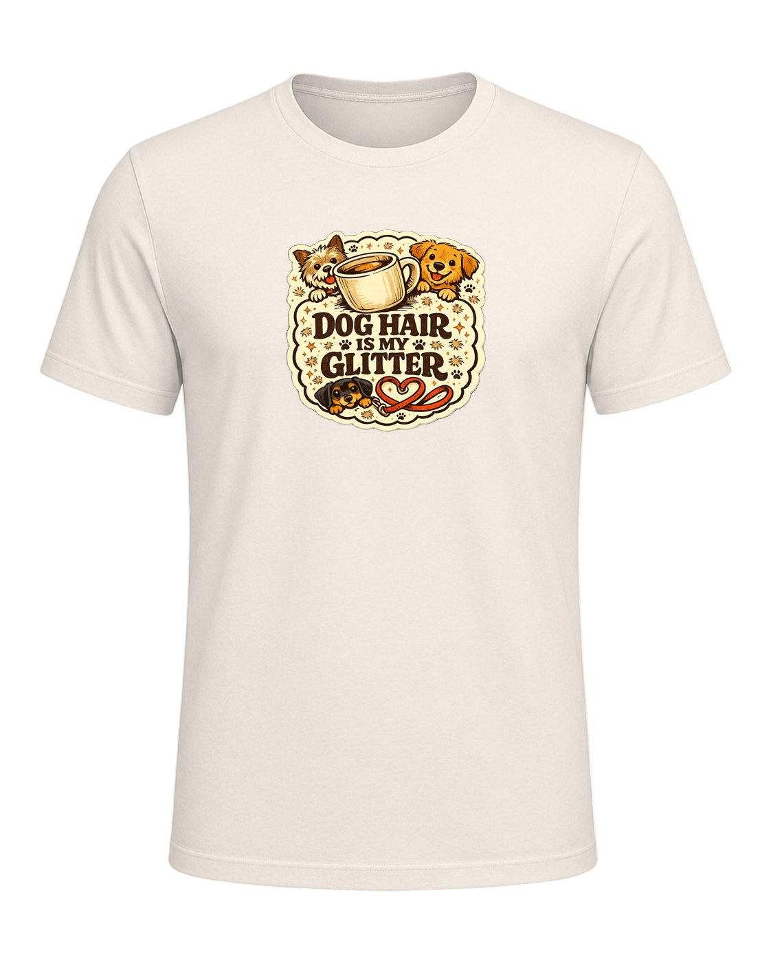 A cozy funny dog mom tee for anyone who treats pet hair like part of the outfit. — Natural